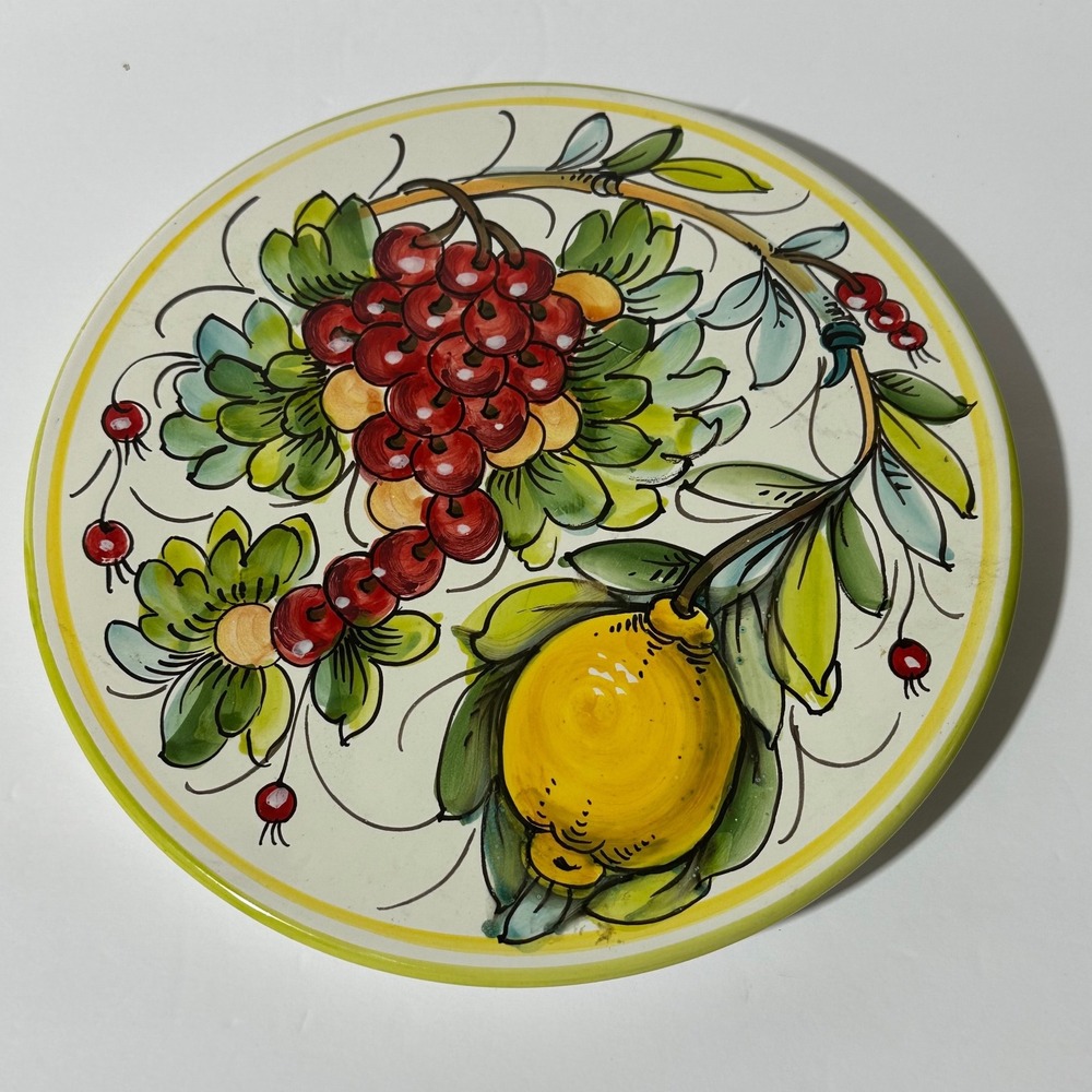 Abbiamo Tutto Italian Ceramic Decorative platter serving dish Fruit Lemon Grape